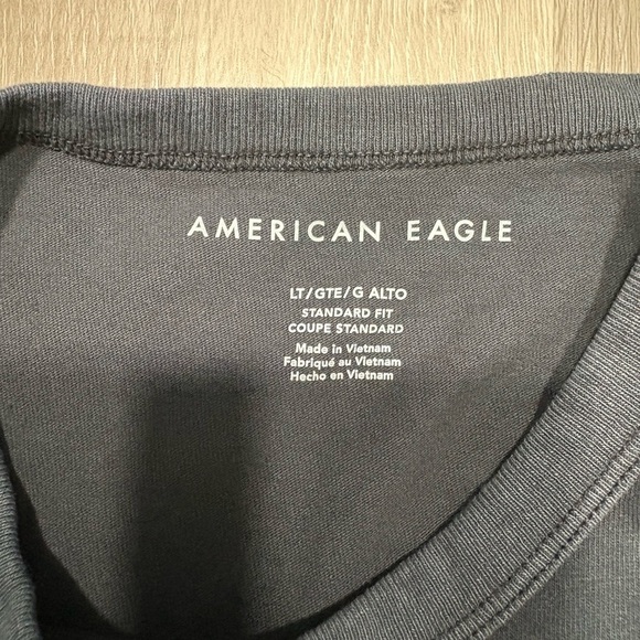 American Eagle Outfitters Men's Charcoal Tee - Picture 2 of 8